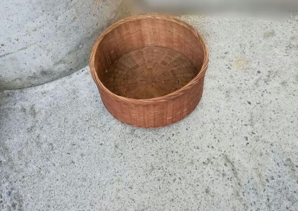 【ヴィンテージ】琉球産竹細工 丸タイプ 古道具 バスケット