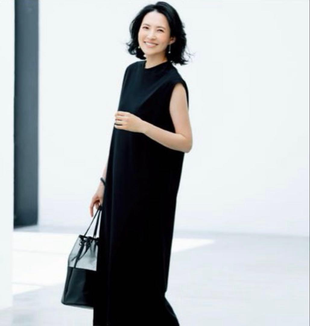 新品 イレーヴ マキシ丈ワンピース 黒 ブラック フリーサイズ 綿100%