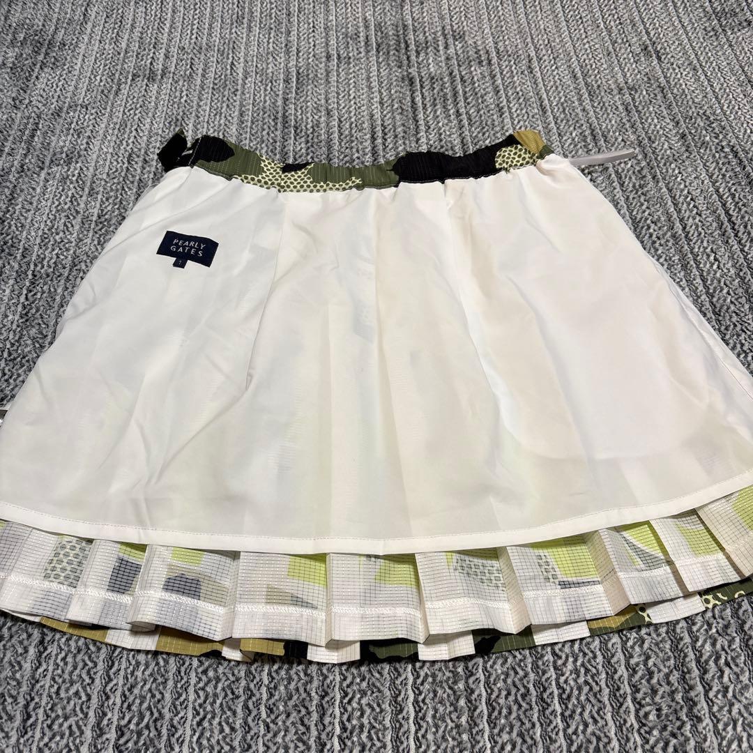 パーリーゲイツ　迷彩 プリーツスカート　極美品　サイズ1 裏地付き　春　夏