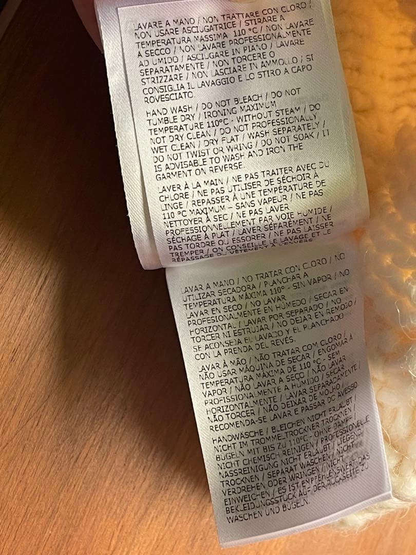 MONCLER アイボリー ケーブル編み ニット帽