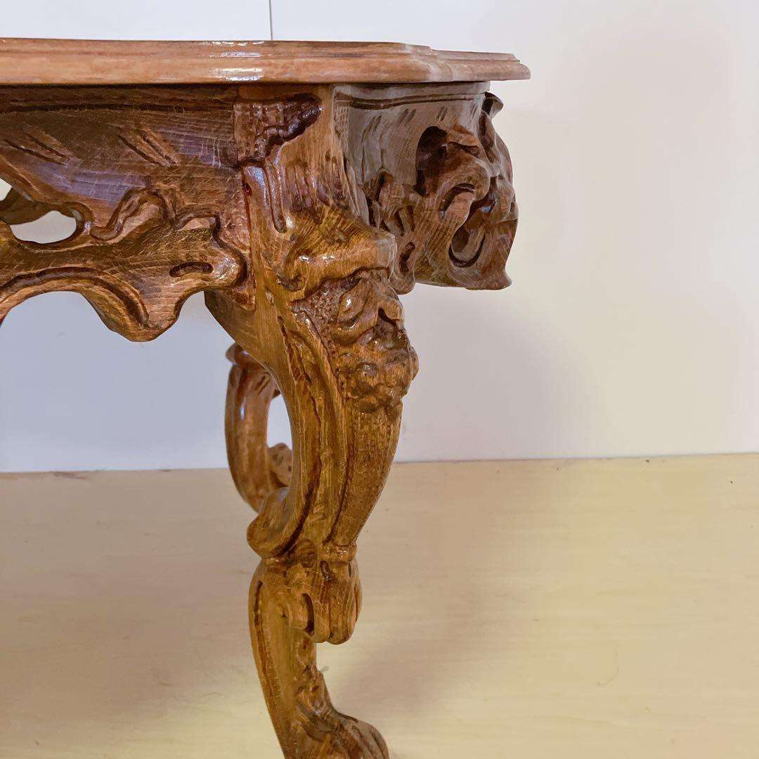 イタリア家具　アンティーク　ローテーブル　ダイニングテーブル　猫脚　ロココ調