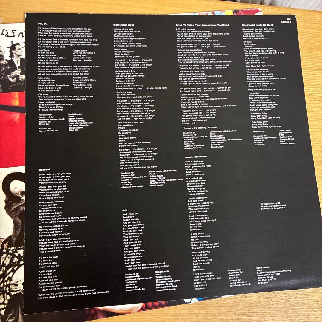 【EUオリジナル盤】U2 「Achtung Baby」　レコード