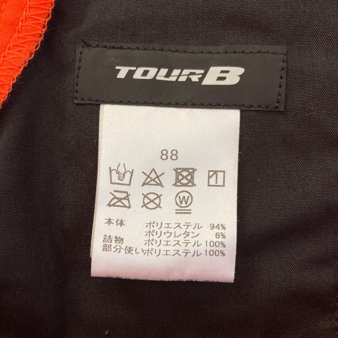 【美品】ブリヂストンTOURBゴルフウェア パンツ88cmメンズオレンジ中綿秋冬