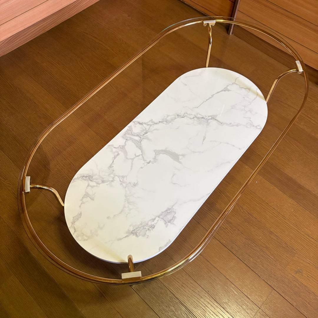 Francfranc レガート コーヒーテーブルL ガラステーブル ローテーブル