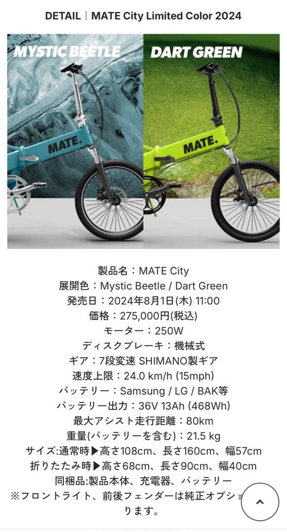 MATE City Mystic Beetle 純正オプション多数