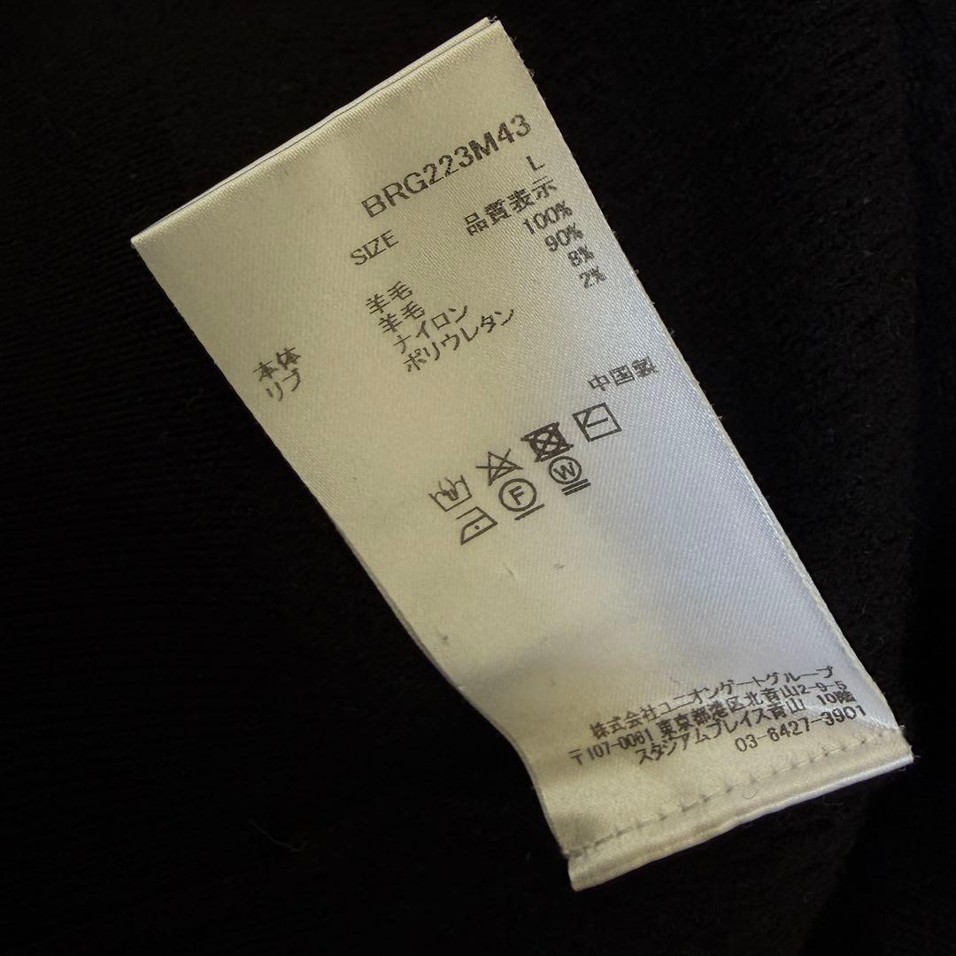 ブリーフィング　ニット　ハイネック　黒　S〜M相当　ウール100%　ブラック