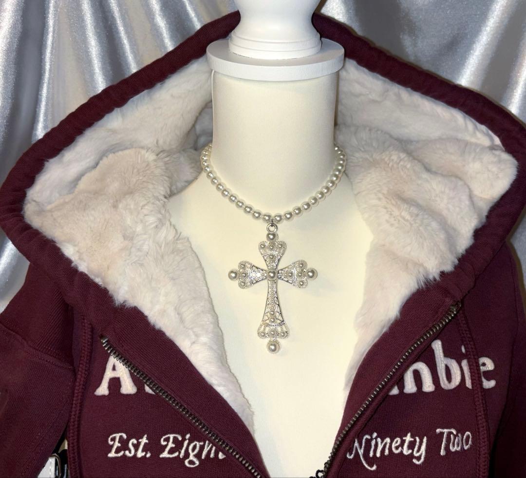 Abercrombie&Fitchレア ファーパーカーzip y2k グランジ