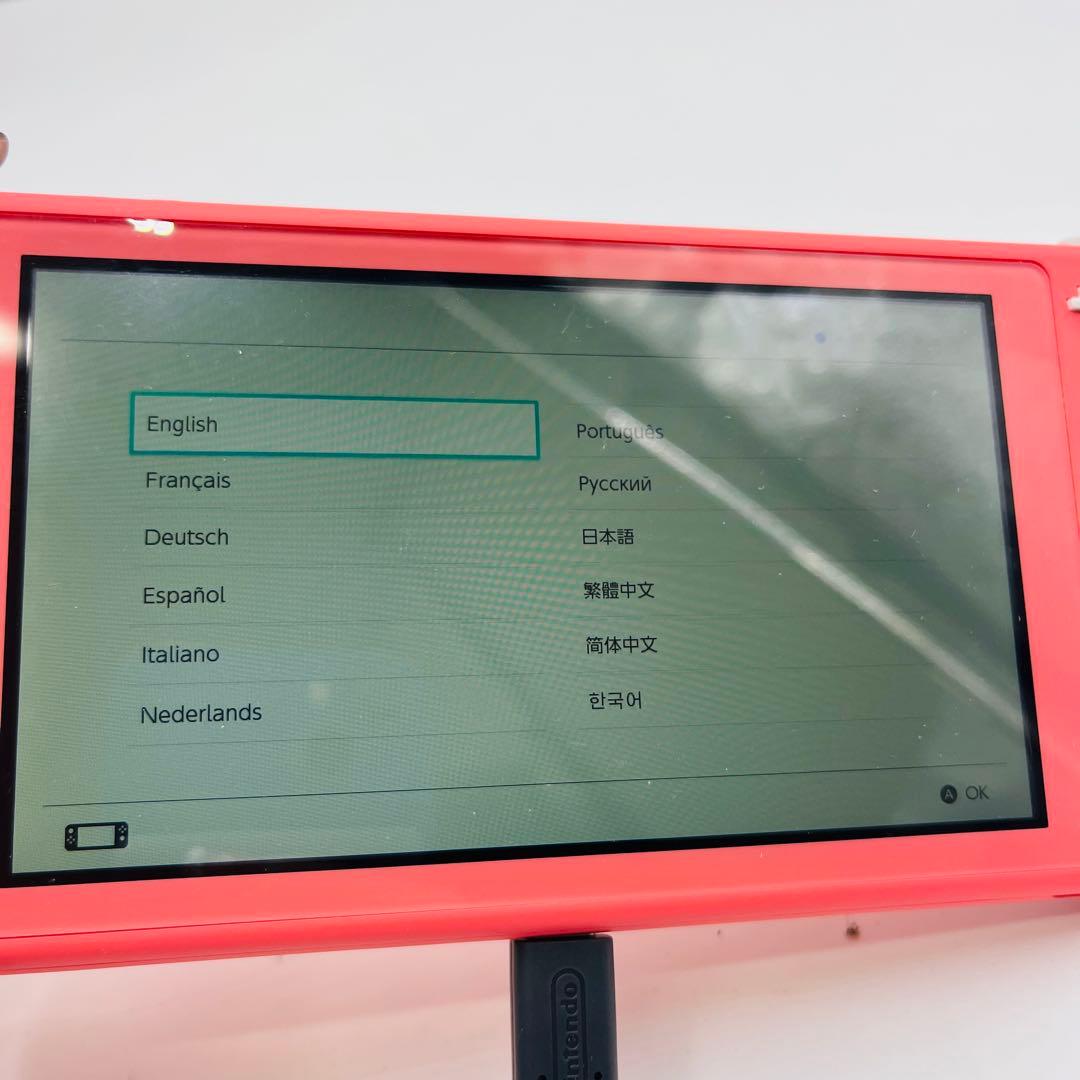 【動作品】Nintendo Switch Lite 赤 充電器付き　中古品