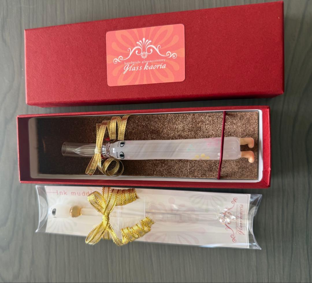 J*0様 Glass kaoria 春めくメジェドガラスペン＆メジェドマドラー
