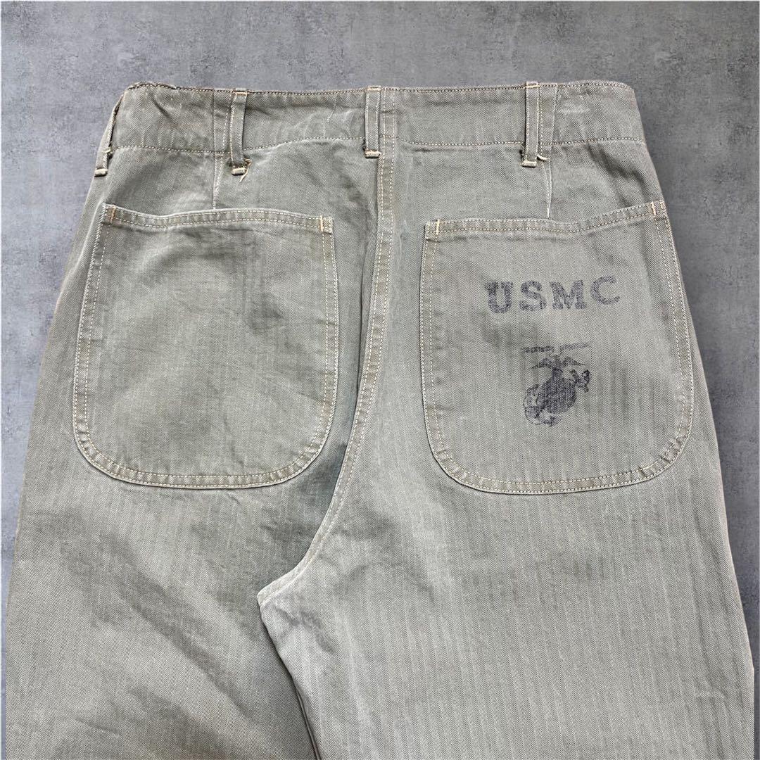 バズリクソンズUSMC ヘリンボーンユーティリティトラウザーズパンツ S