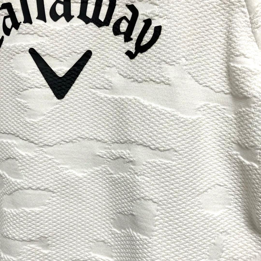【Callaway 】ホワイト☆カモフラージュニットSゴルフウェアレディース白