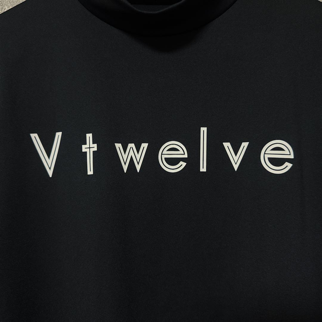 V12 ヴィトゥエルヴ ロゴ モックネック 長袖 シャツ M ブラック 人気