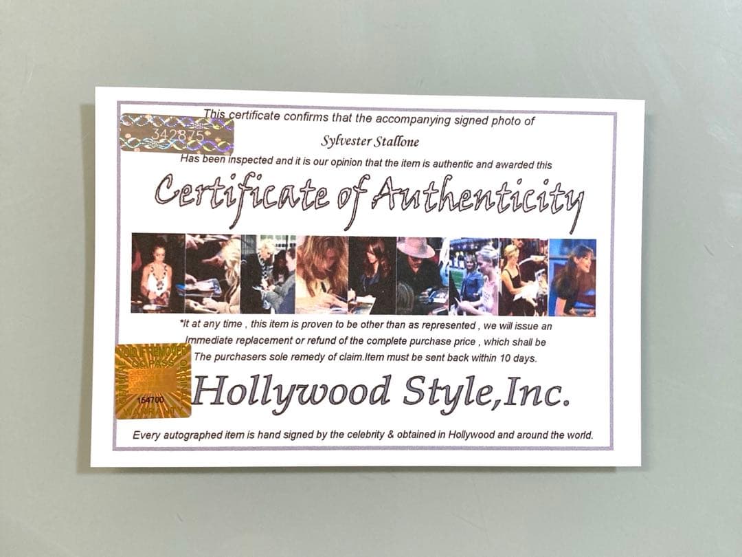 シルヴェスター・スタローン直筆サイン入り2Lサイズ写真…ロッキー