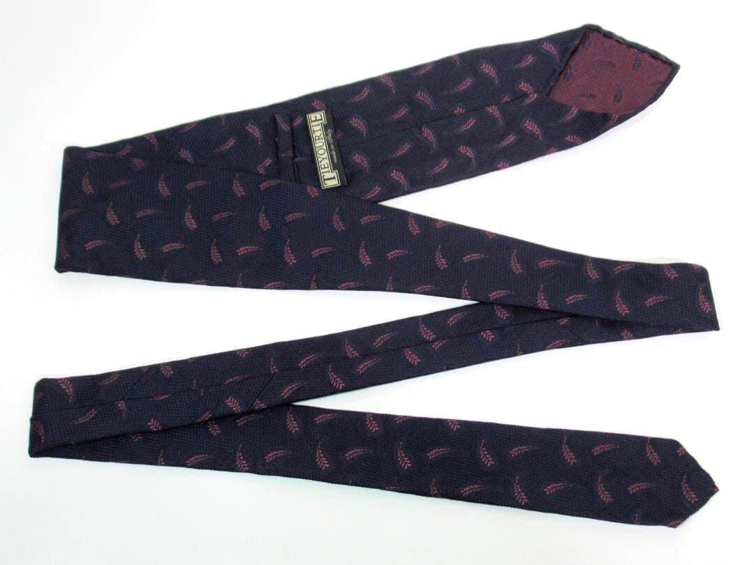 TIEYOURTIE タイユアタイ ネクタイ リーフ柄 羽根モチーフ ネイビー