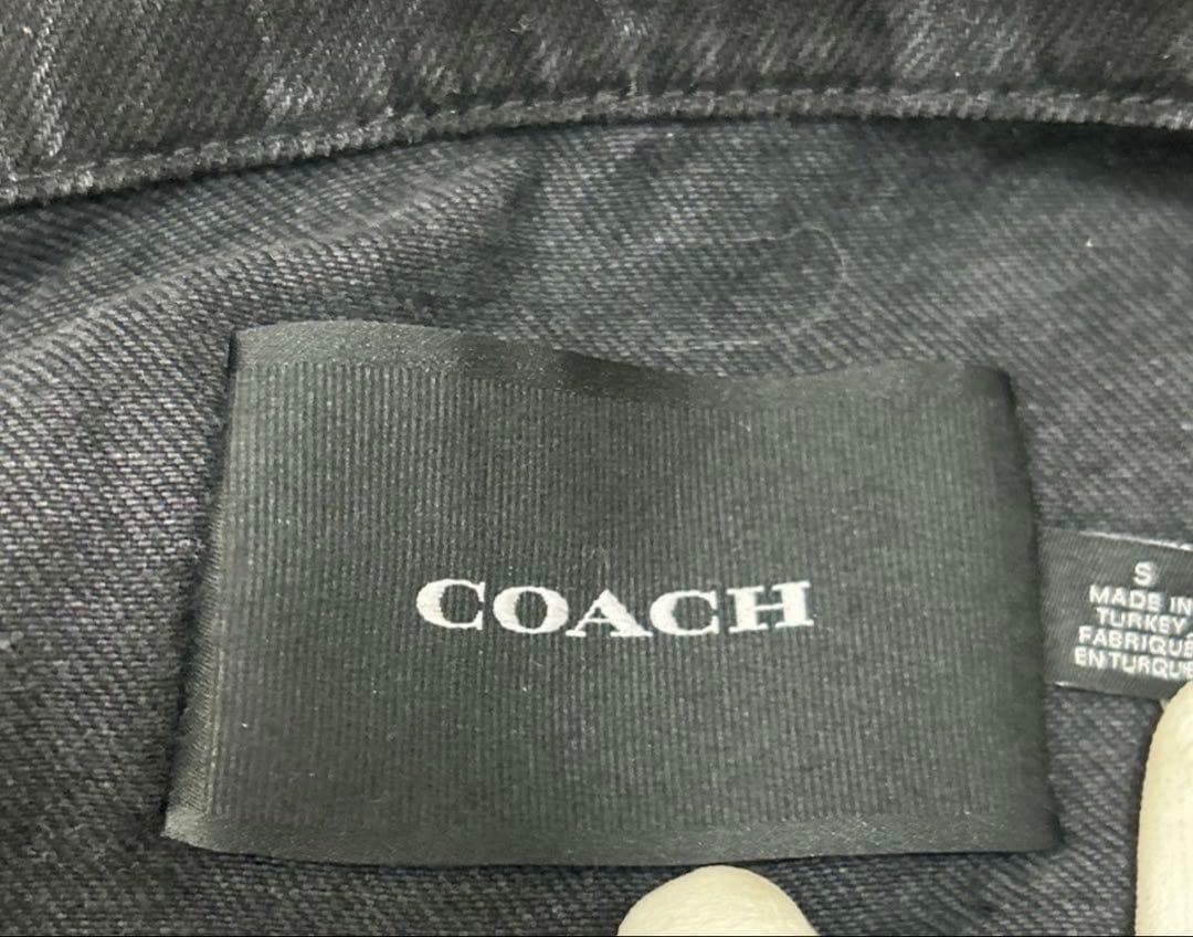 COACH デニムジャケット シグネチャー 総柄 ブラック メンズ