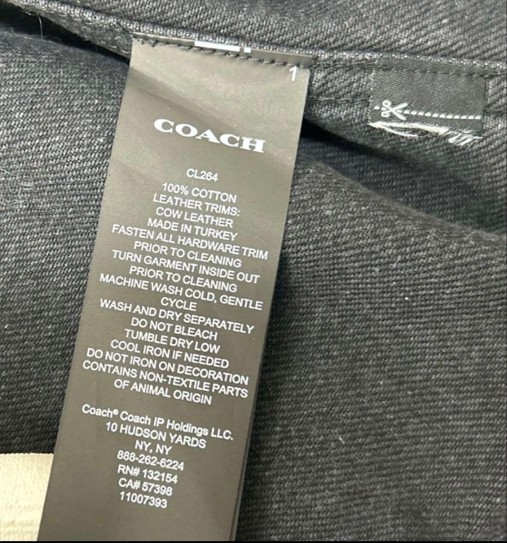 COACH デニムジャケット シグネチャー 総柄 ブラック メンズ