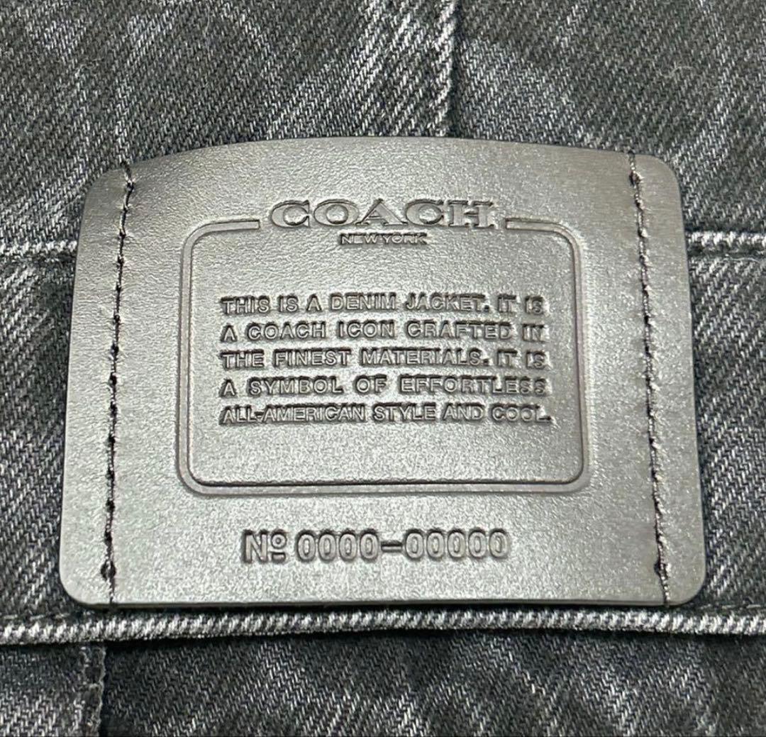 COACH デニムジャケット シグネチャー 総柄 ブラック メンズ