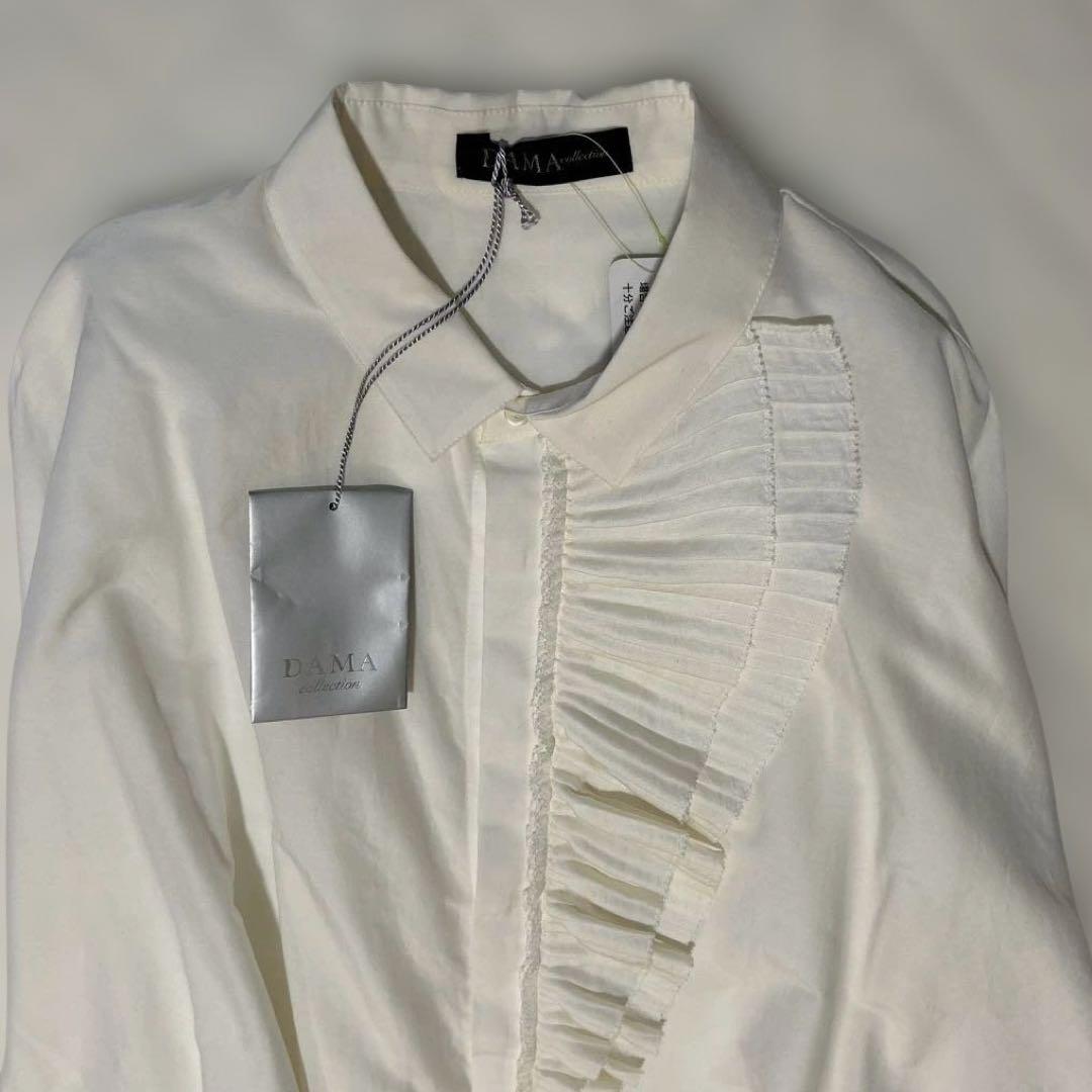 新品未使用✨DAMA collection ドレープ付　シャツブラウス