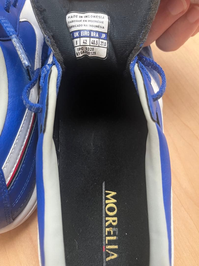 ミズノ モレリア IN(ブルー×ホワイト) 27cm フットサル インドア