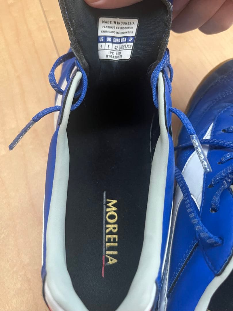 ミズノ モレリア IN(ブルー×ホワイト) 27cm フットサル インドア