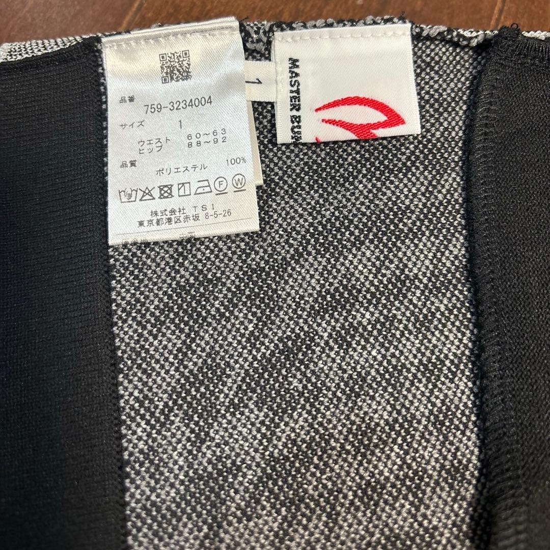 マスターバニー14G 天竺度詰めジャガード千鳥柄スカート黒×グレーサイズ1