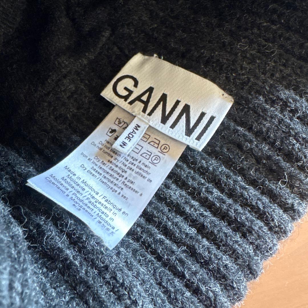 GANNI ダークグレー ニット帽