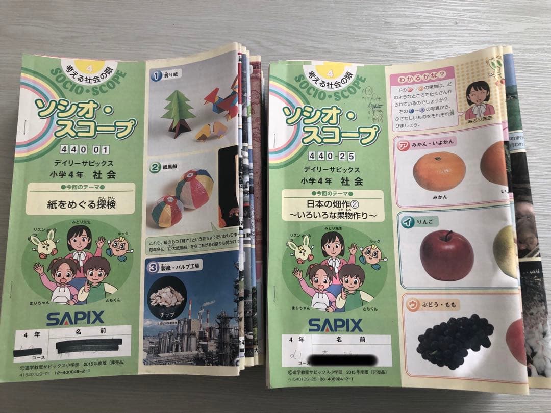 サピックス　4年生用　1年分　国語算数理科