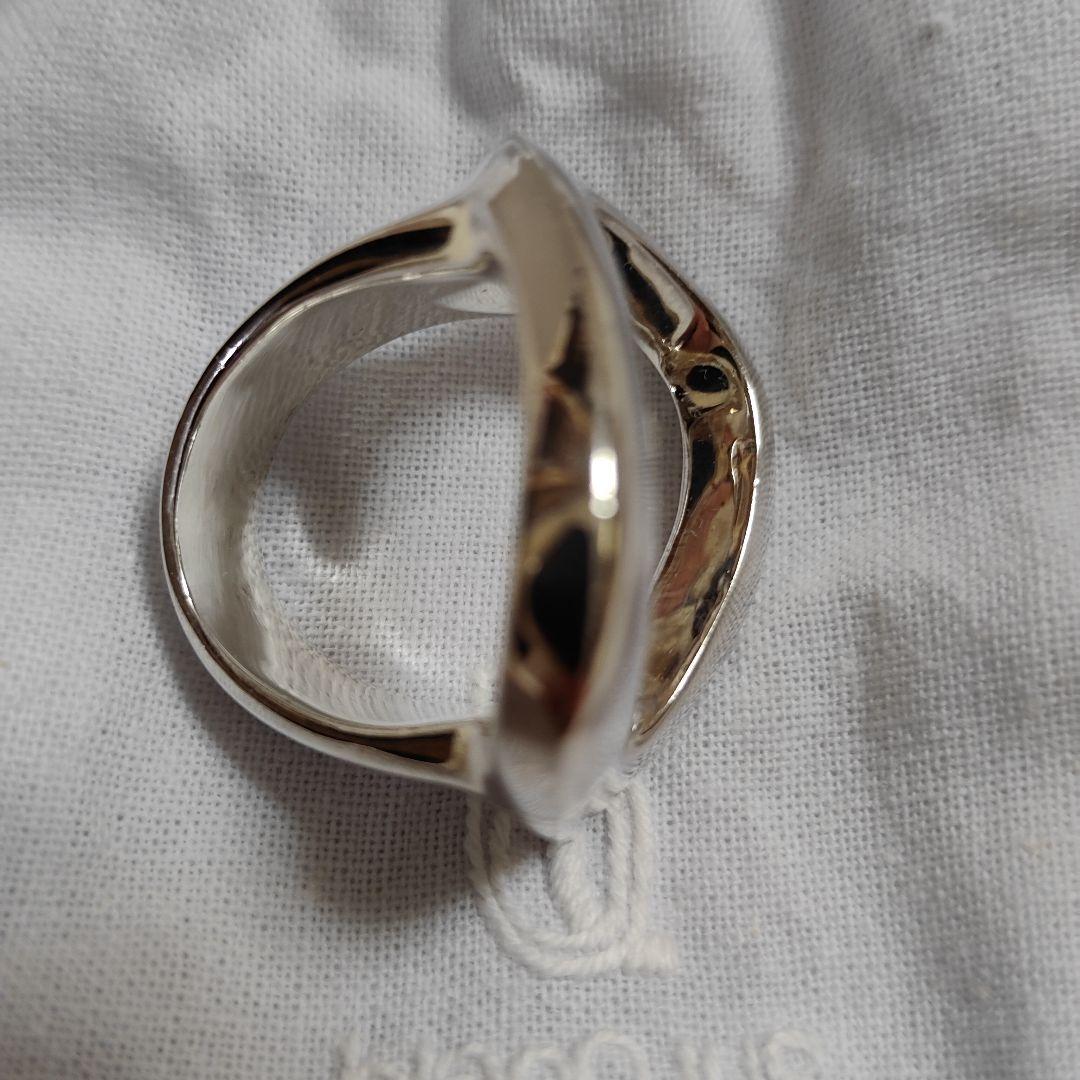 週末セール☆美品☆ブランイリス オブロング シルバー リング 16号