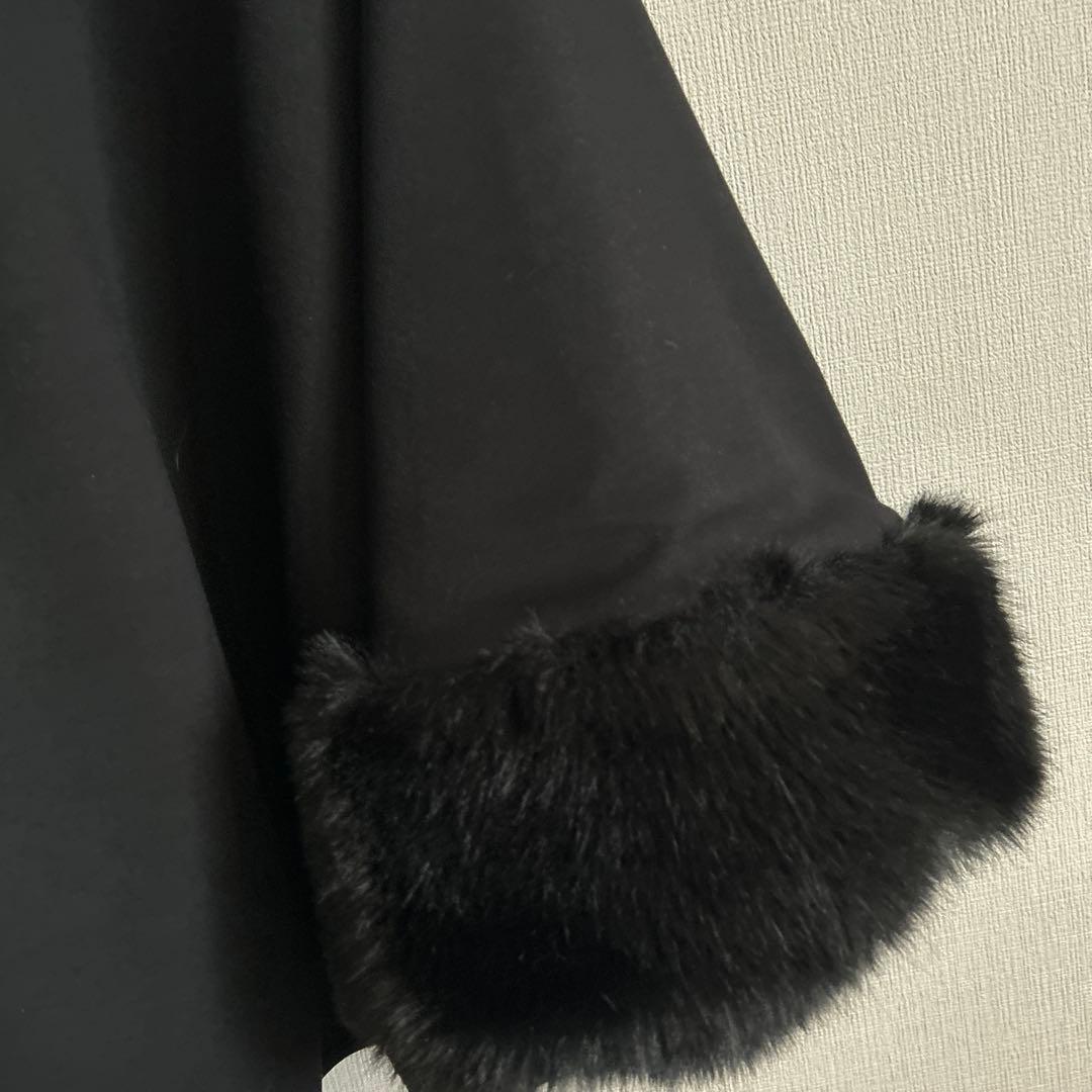 FENNEL 黒 フード付きケープコート