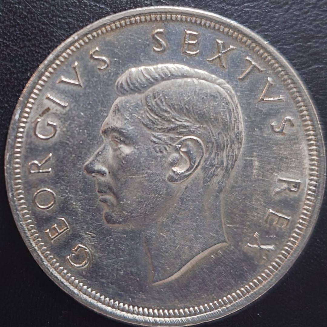 1952年 英領南アフリカ銀貨5シリング ケープタウン発見300周年記念銀貨