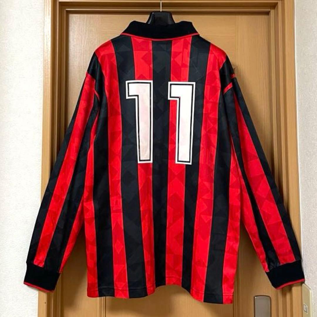 イタリア製 ビンテージ ACミラン lotto 長袖 ゲームシャツ ユニフォーム