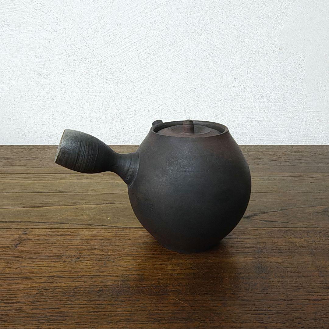 笠間焼【黒田隆】炭化焼〆　急須　作家もの