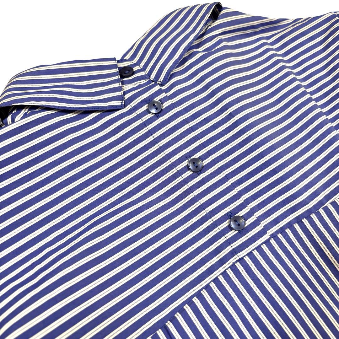 ELENDEEK オーバーフォルムシャツワンピース　ストライプ　ロングワンピース