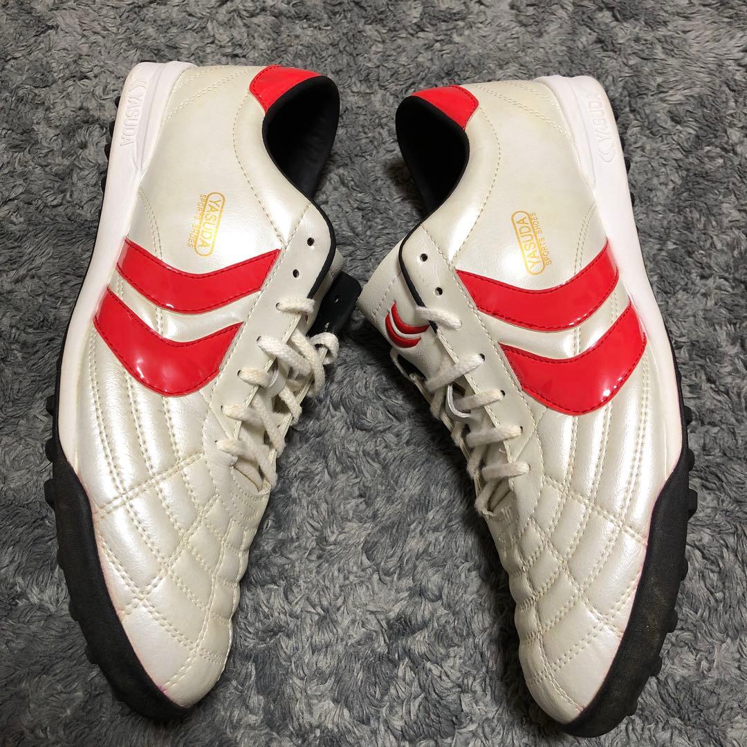 【美品】YASUDA Ligaresta TF ホワイト/レッド 27.5cm