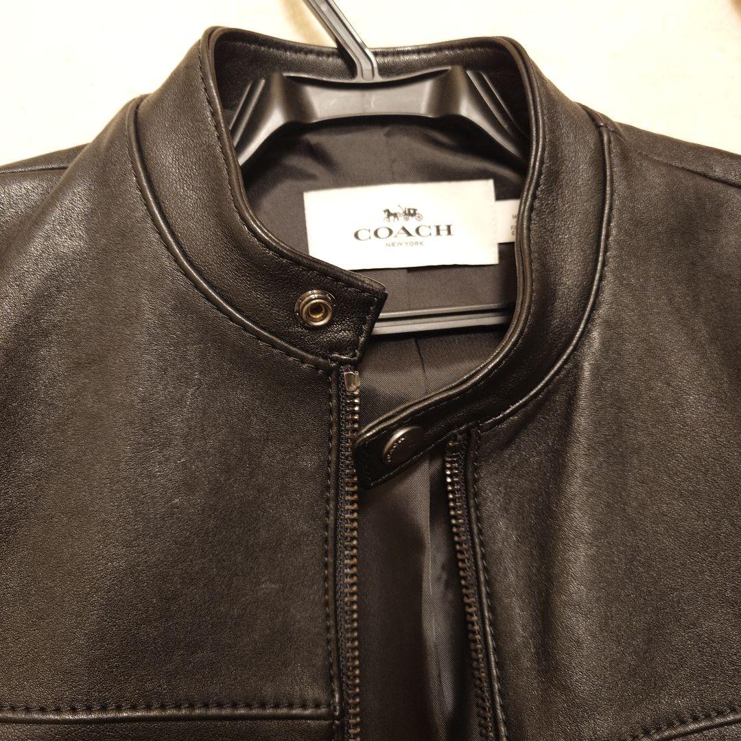 COACH LAMB LEATHER JACKET BLACK コーチ