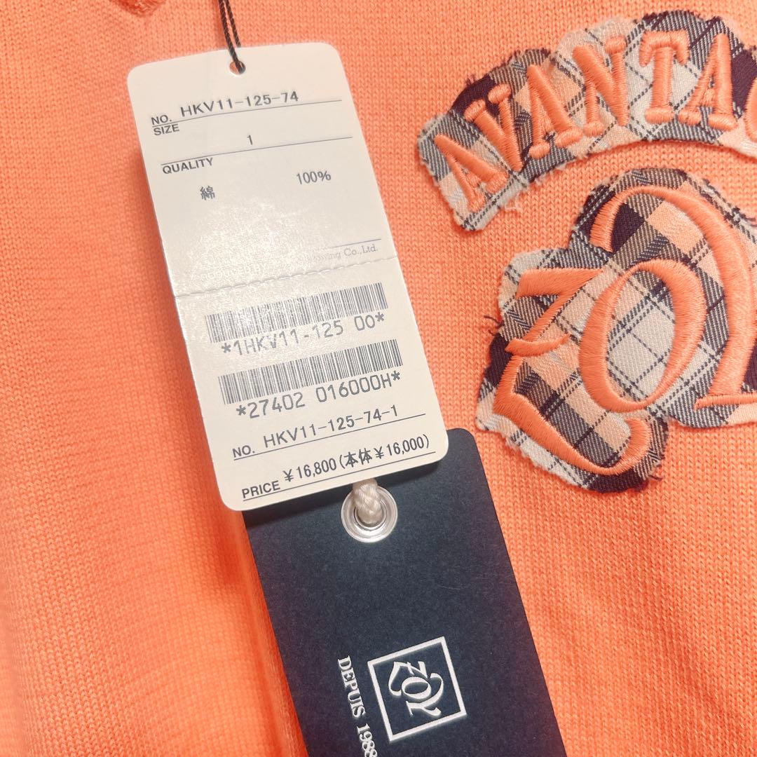 未使用タグ付きZOY ゾーイ ニットベスト メンズS 1ゴルフウェア オレンジ