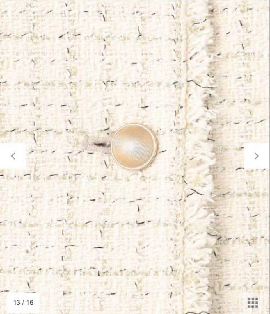 【タグ付き】ツイード　ペプラム ジレ　エニィスィスany SiS ホワイト　M