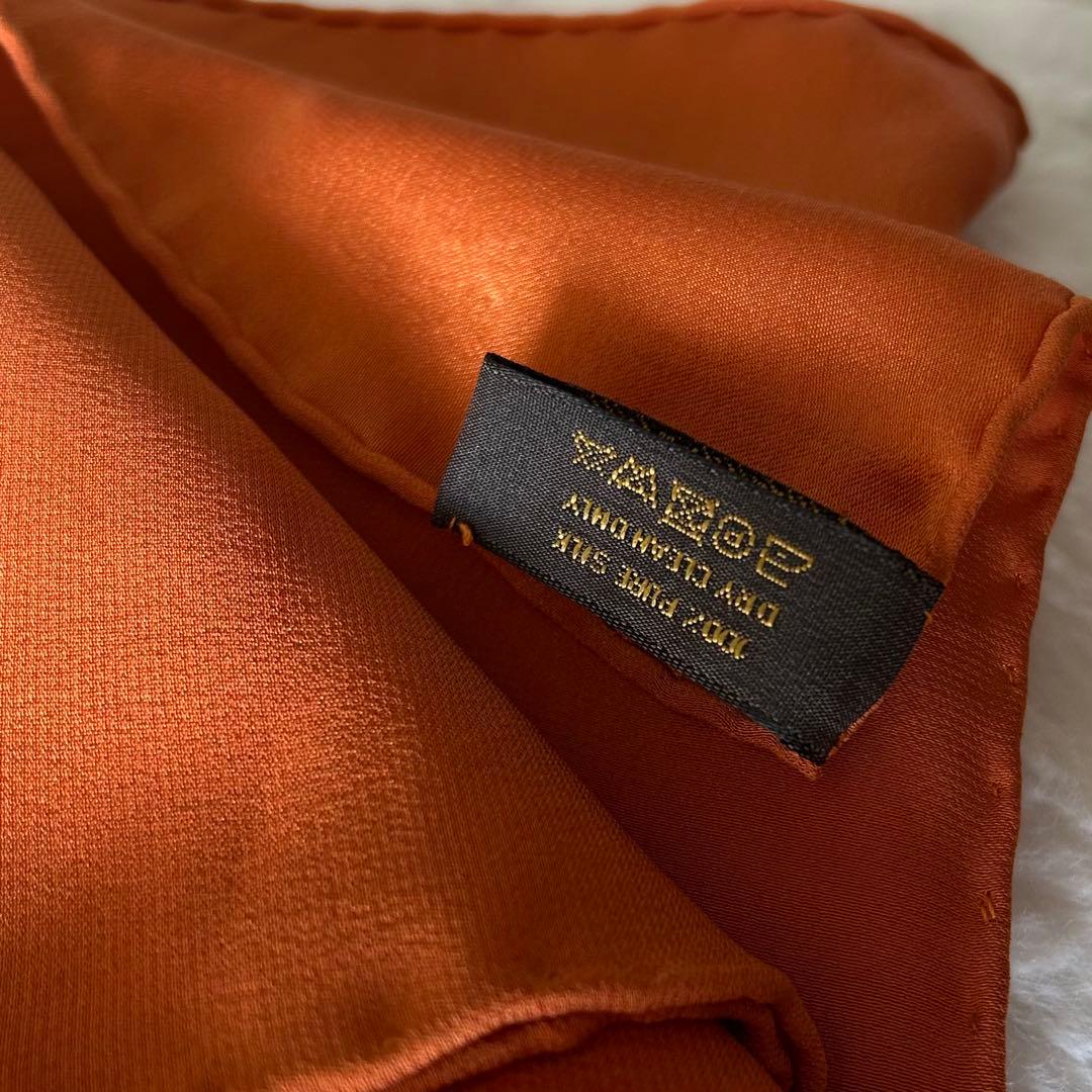 美品！！ルイヴィトン　スカーフオレンジヴィンテージ大判　モノグラム　#シルク