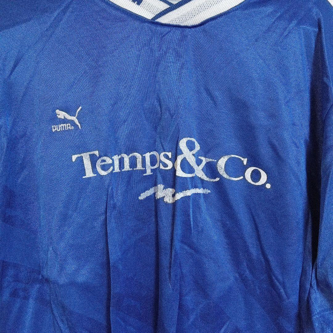 古着　ヴィンテージ　PUMA Temps&Co. 青シャツ