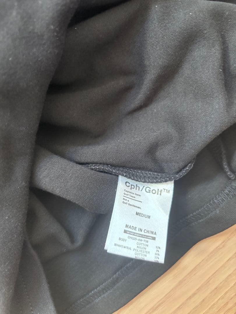 オールドイングリッシュロゴモックネックシャツ　クロ　L