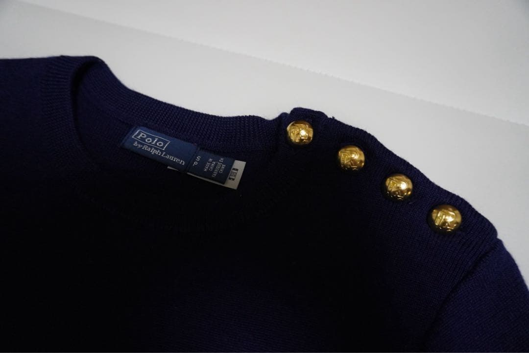 2/28まで掲載【Ralph Lauren】プリーツ切替ワンピース ネイビー