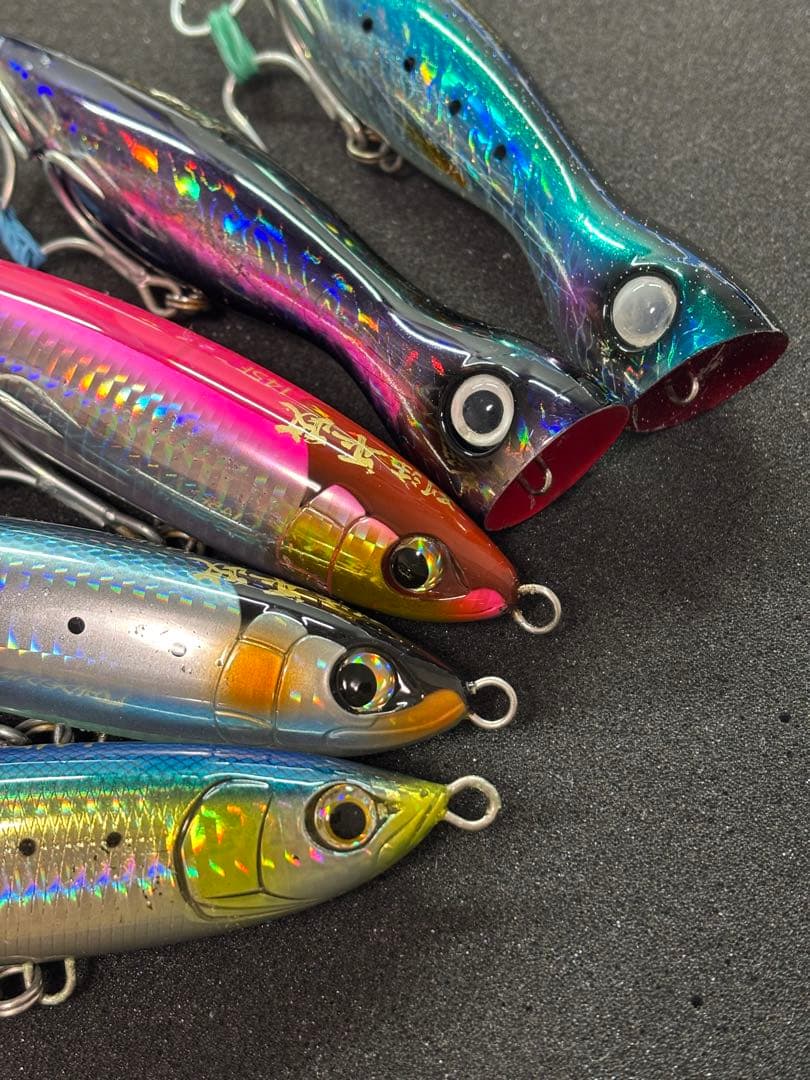 【ブリ/ヒラマサ】トップウォータープラグ5本まとめ売り(ケースおまけ)