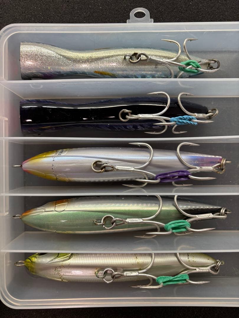 【ブリ/ヒラマサ】トップウォータープラグ5本まとめ売り(ケースおまけ)