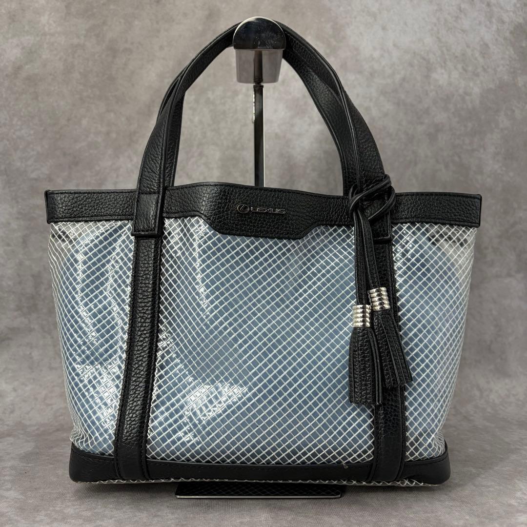 【希少】レクサス トートバッグ クリアチェック PVC×レザー インナーバッグ付