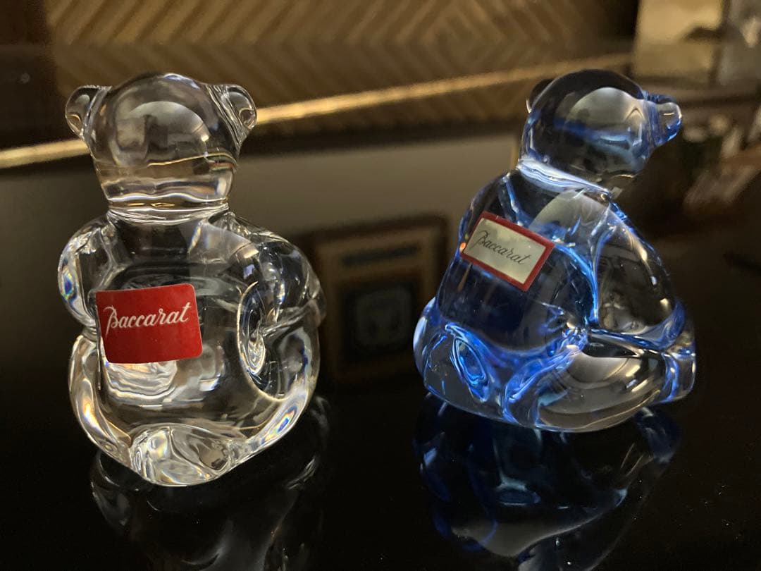 2 セット baccarat /バカラ／フィギュリン ベア クリスタルガラス