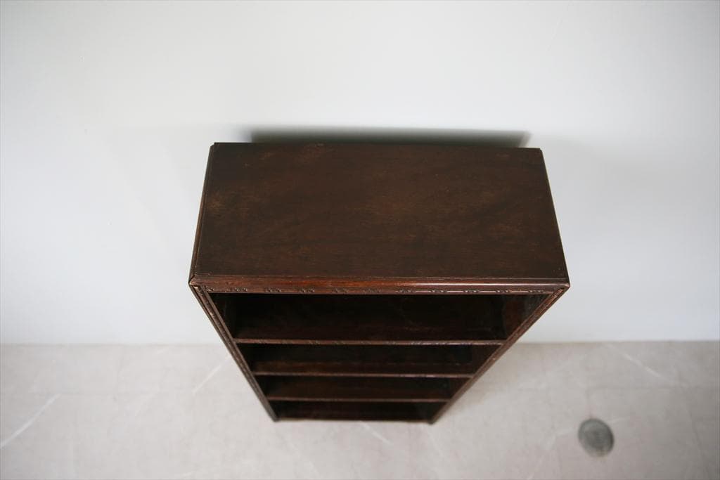 英国アンティーク木製ブックシェルフ/本棚/食器棚/飾り棚/収納ラック89-174