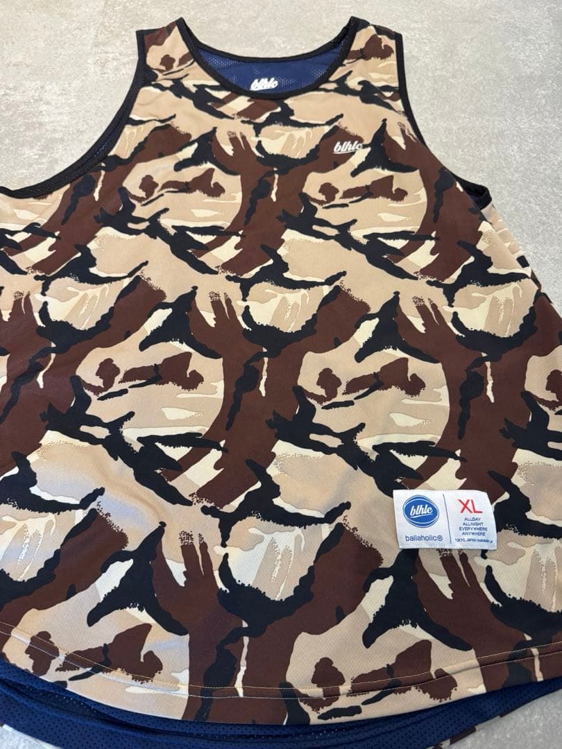 ballaholic リバーシブルメッシュタンクトップ XL ネイビー