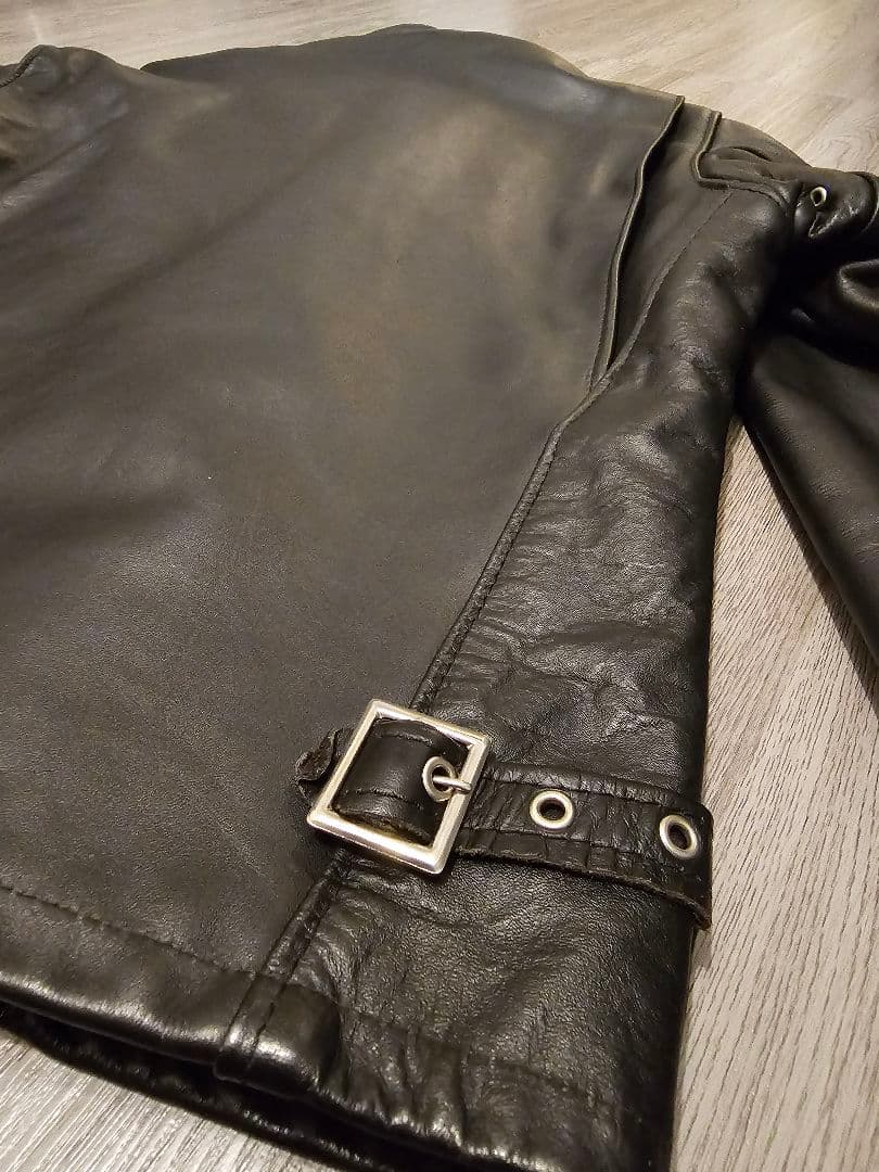 美品！Schottシングルライダースジャケット40 ブラックL相当ボア付きバイク