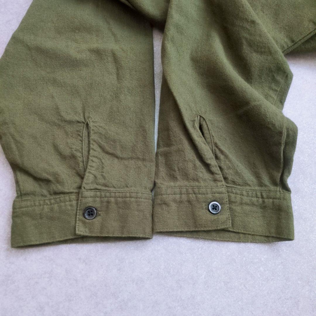 ソウルベリー 和の色 3L 千歳緑のワンピース バンドカラー 綿麻