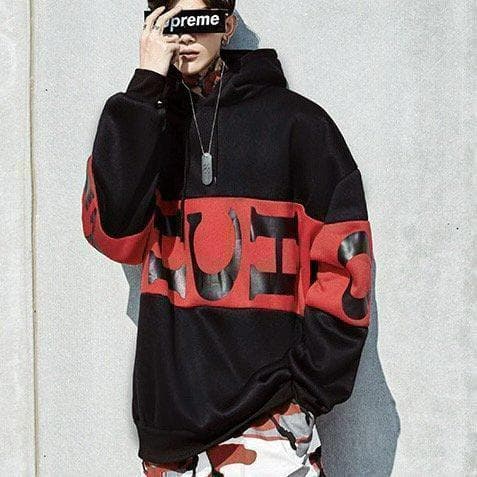 メンズ パーカー 和風 和柄 オーバーサイズ ブラック 黒 A